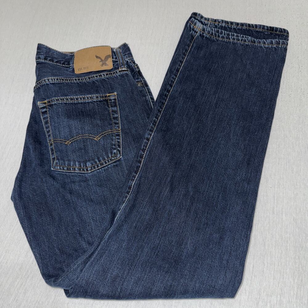 American Eagle Original Bootcut Jeans Flex Mens 30x36 Dark Wash Stretch Denim